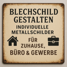 Blechschild gestalten: Individuelle Metallschilder für Zuhause, Büro & Gewerbe